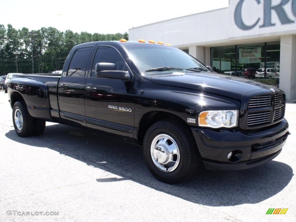 2004 Ram 3500 SLT Quad Cab Dually - Black / Dark Slate Gray photo #2