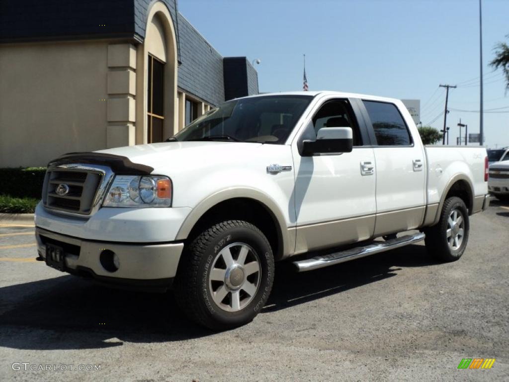 2007 F150 King Ranch SuperCrew 4x4 - White Sand Tri-Coat / Castano Brown Leather photo #3