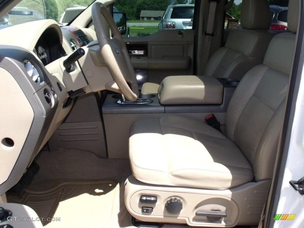 2005 F150 Lariat SuperCrew 4x4 - Oxford White / Tan photo #12