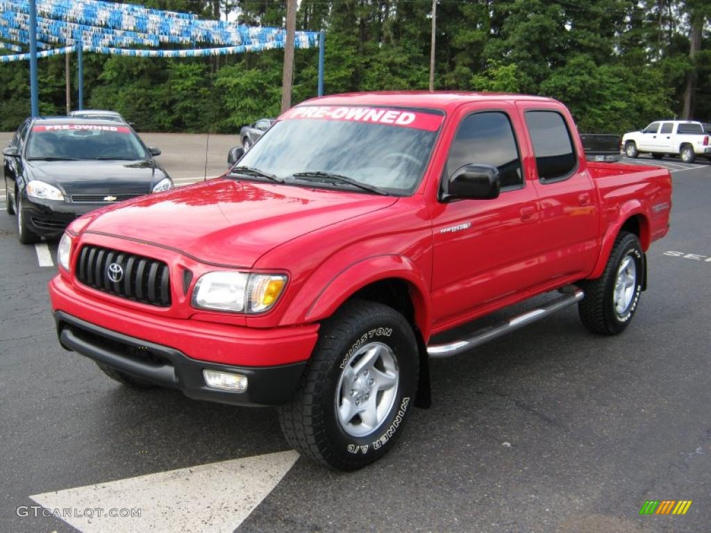 2004 Radiant Red Toyota Tacoma V6 Prerunner Trd Double Cab