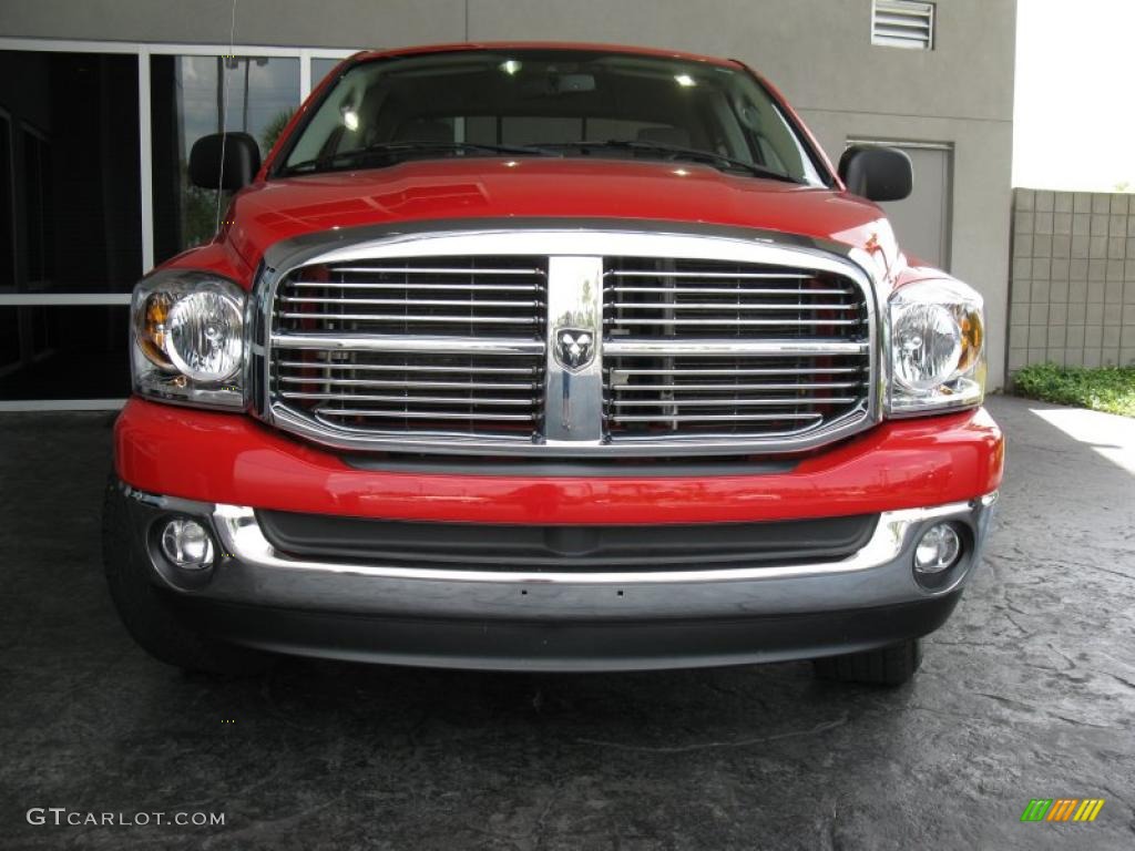 2008 Ram 1500 Big Horn Edition Quad Cab - Flame Red / Medium Slate Gray photo #3