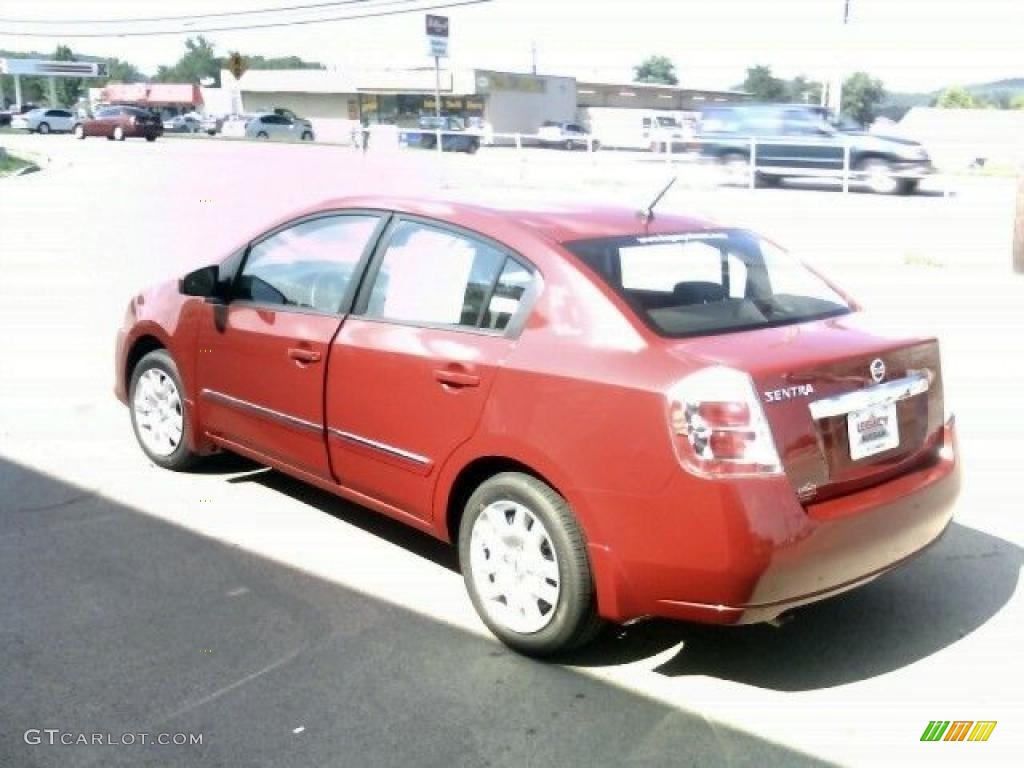 2010 Sentra 2.0 - Red Brick Metallic / Beige photo #4