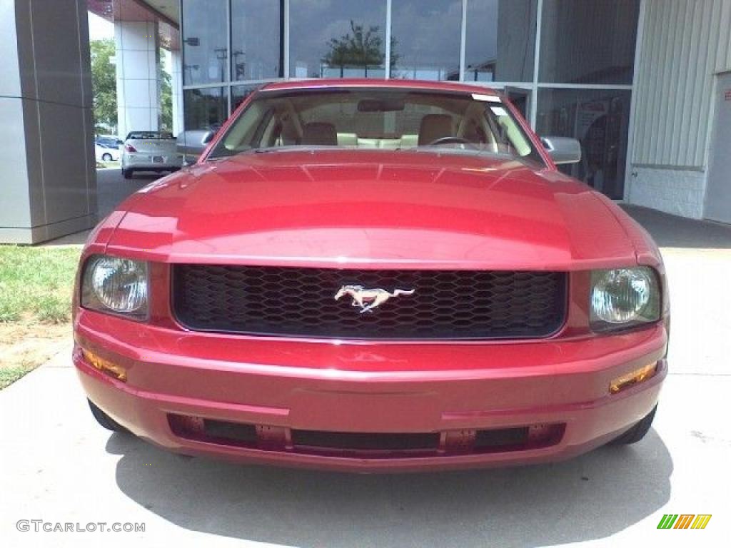 2005 Mustang V6 Premium Coupe - Redfire Metallic / Medium Parchment photo #2