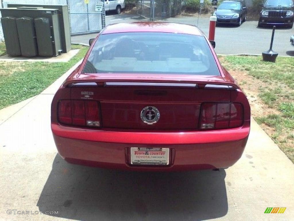 2005 Mustang V6 Premium Coupe - Redfire Metallic / Medium Parchment photo #4