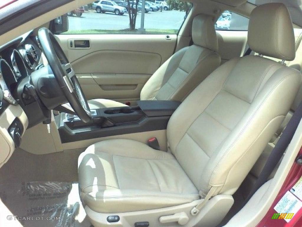 2005 Mustang V6 Premium Coupe - Redfire Metallic / Medium Parchment photo #6