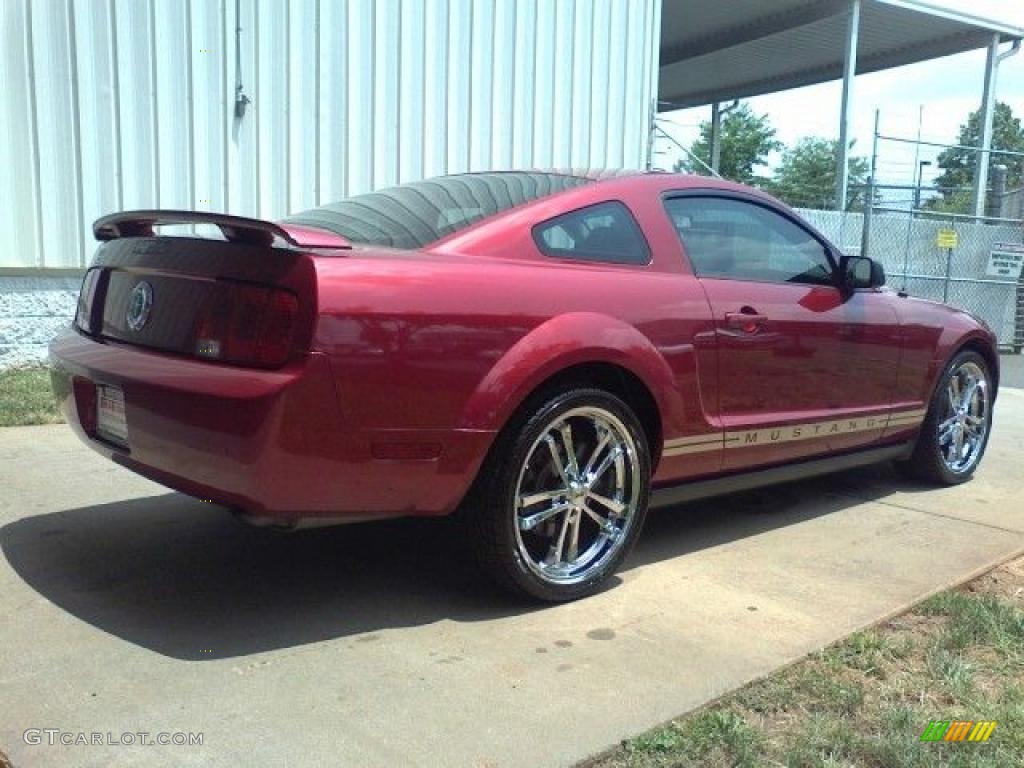 2005 Mustang V6 Premium Coupe - Redfire Metallic / Medium Parchment photo #16
