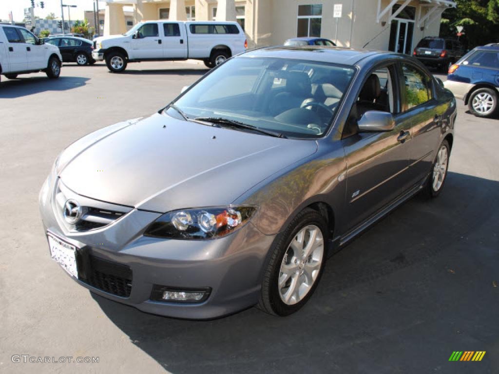 2008 MAZDA3 s Grand Touring Sedan - Galaxy Gray Mica / Black photo #3
