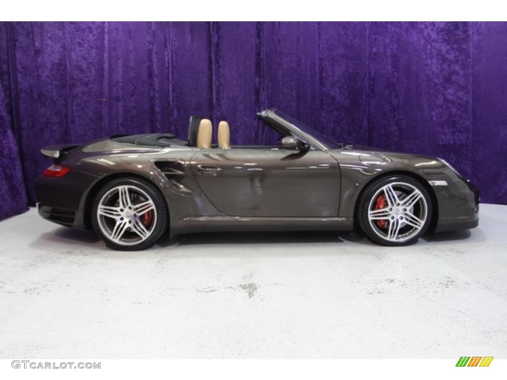 2008 911 Turbo Cabriolet - Macadamia Metallic / Sand Beige photo #2