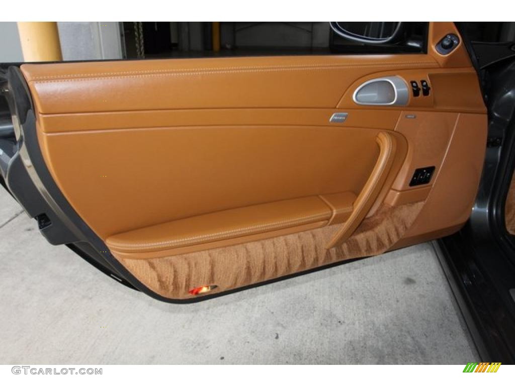 2007 911 Turbo Coupe - Slate Grey Metallic / Natural Leather Brown photo #17