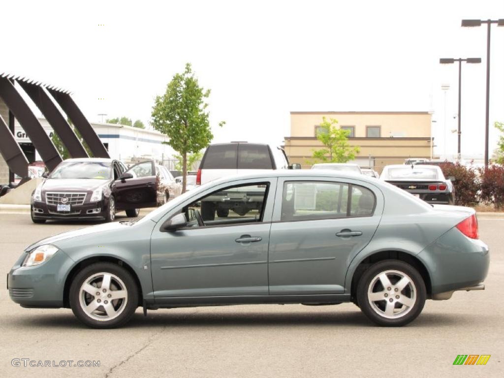 2009 Cobalt LT Sedan - Silver Moss Metallic / Ebony photo #1