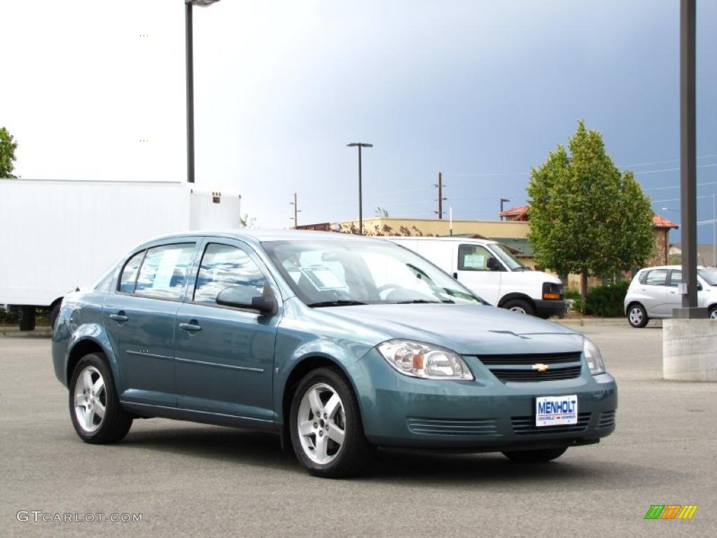 2009 Cobalt LT Sedan - Silver Moss Metallic / Ebony photo #2