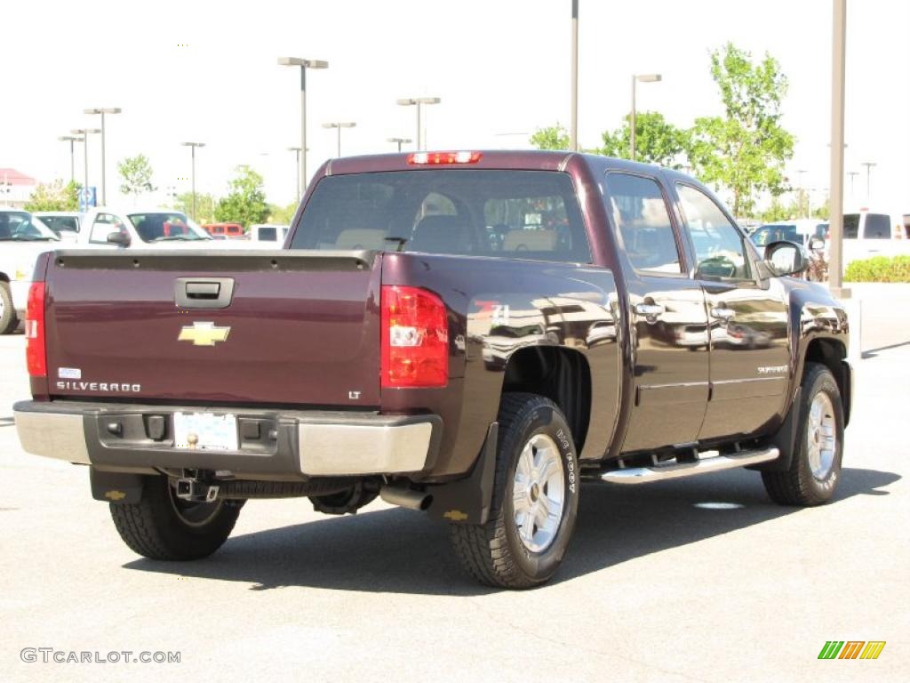 2008 Silverado 1500 LT Crew Cab 4x4 - Dark Cherry Metallic / Light Cashmere/Ebony Accents photo #3