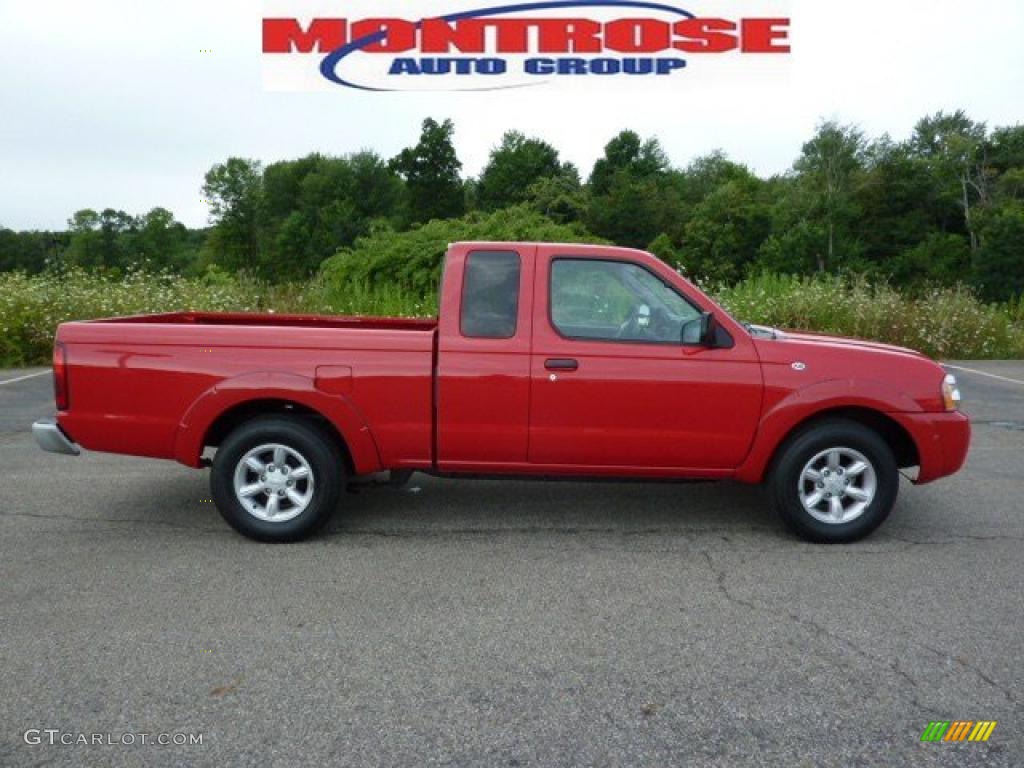 2003 Frontier XE King Cab - Aztec Red / Gray photo #1