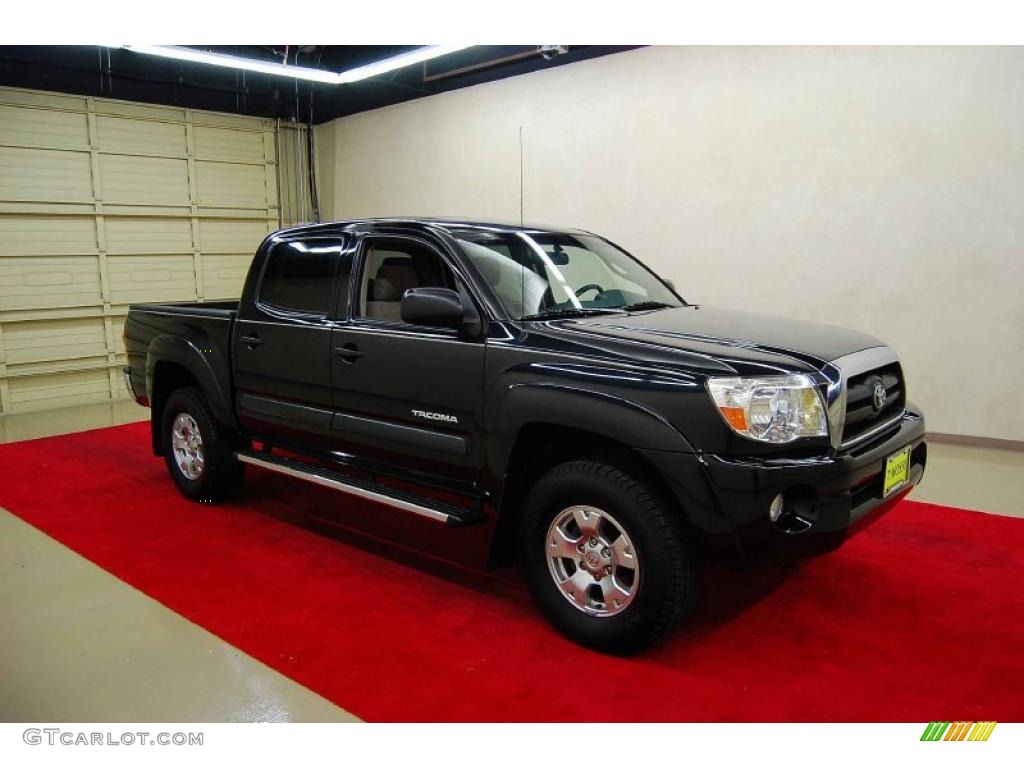 2005 Tacoma PreRunner Double Cab - Black Sand Pearl / Taupe photo #1