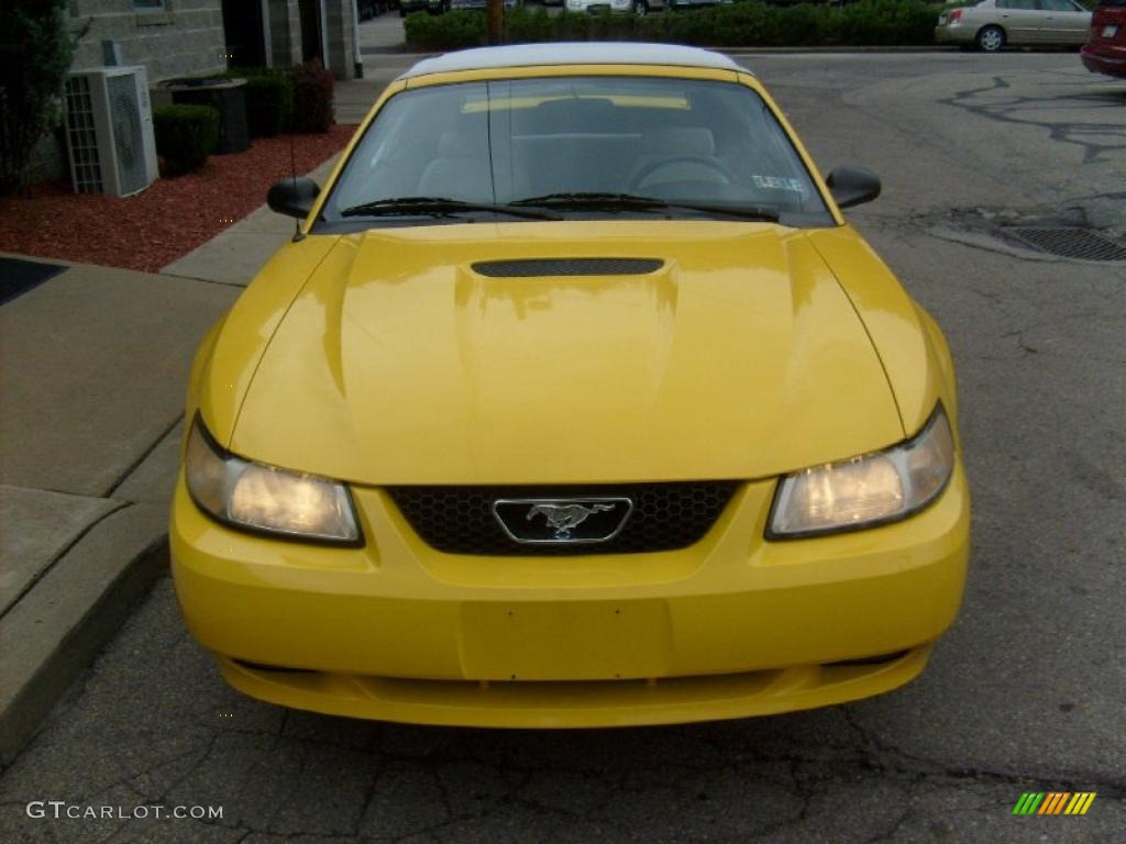 1999 Mustang GT Convertible - Chrome Yellow / Oxford White photo #7