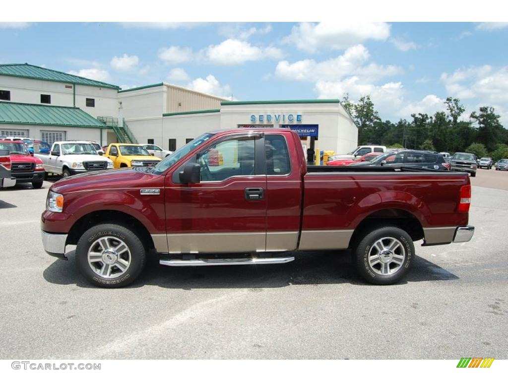 2006 F150 XL Regular Cab - Dark Toreador Red Metallic / Tan photo #2