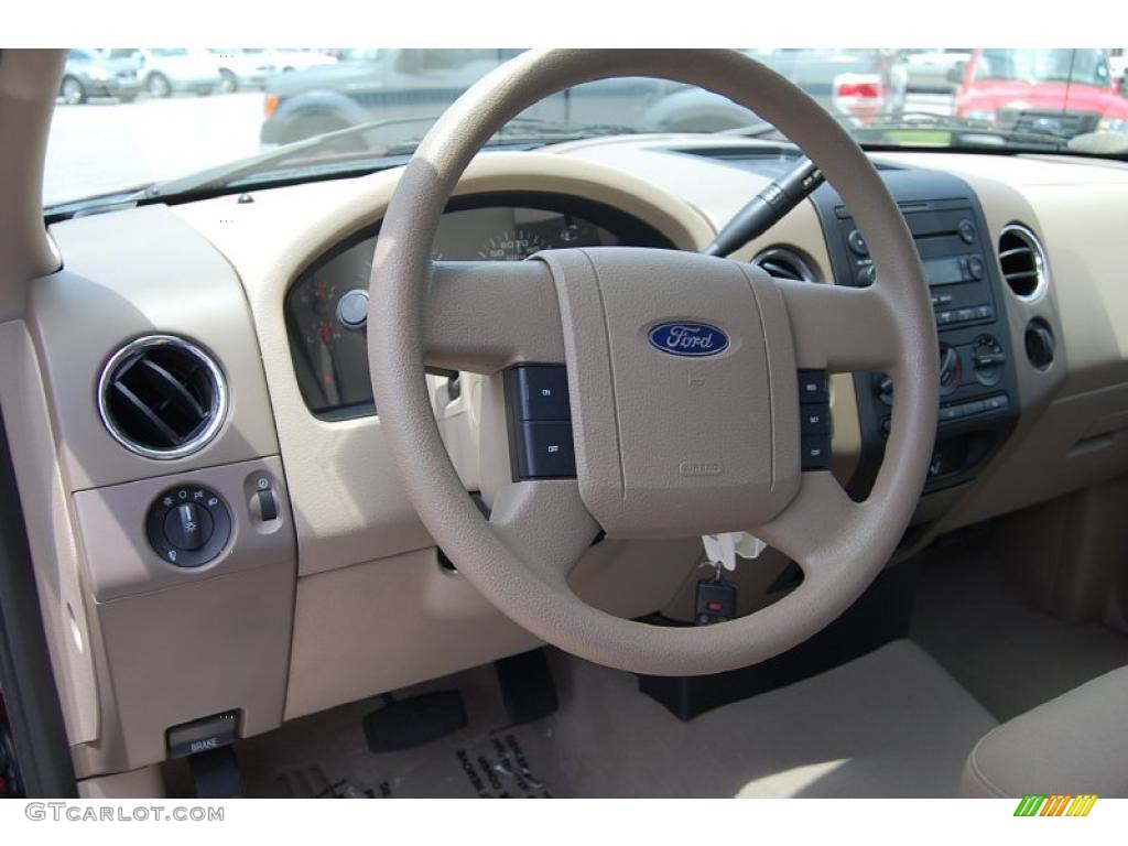 2006 F150 XL Regular Cab - Dark Toreador Red Metallic / Tan photo #3