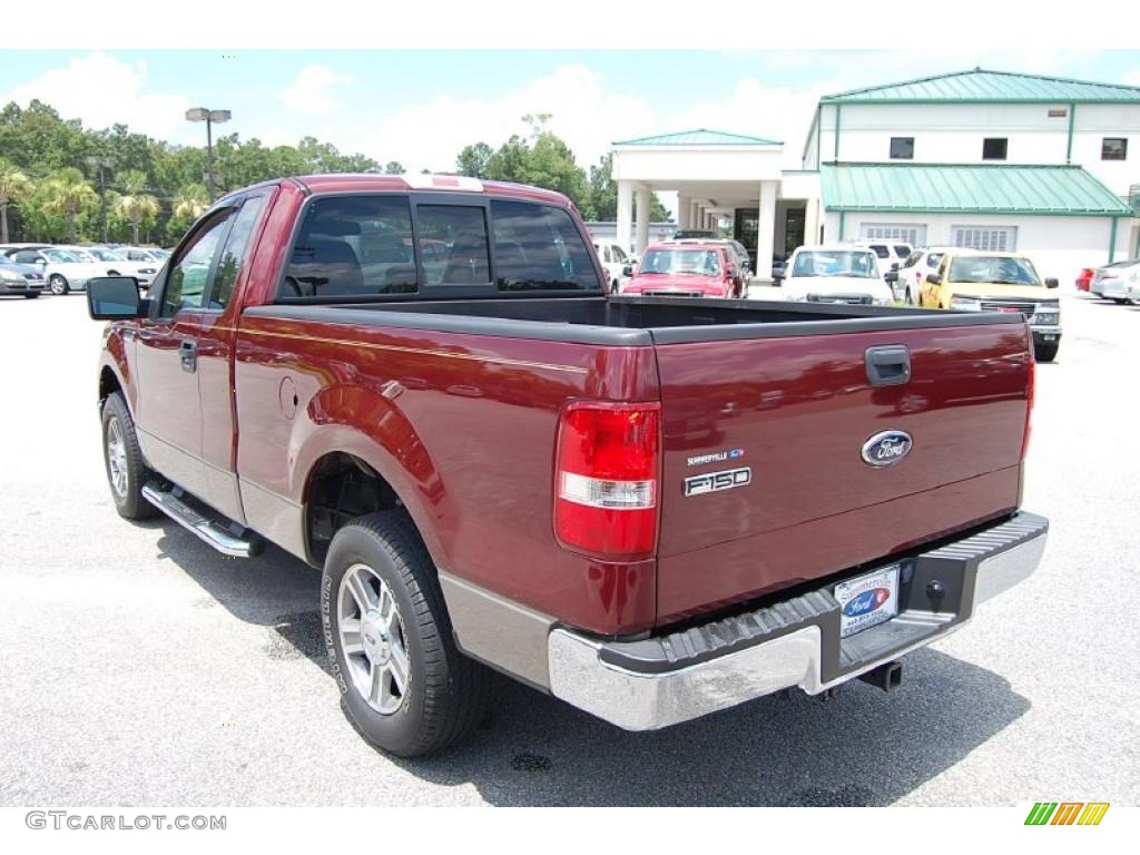 2006 F150 XL Regular Cab - Dark Toreador Red Metallic / Tan photo #17