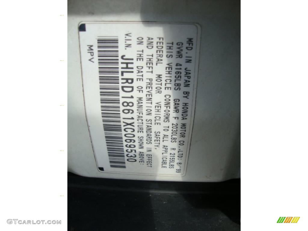 1999 CR-V EX 4WD - Taffeta White / Charcoal photo #44
