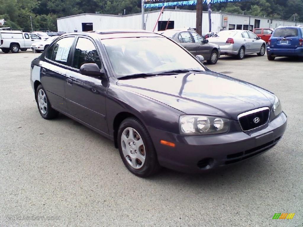 2002 Elantra GLS Sedan - Midnight Gray / Gray photo #2