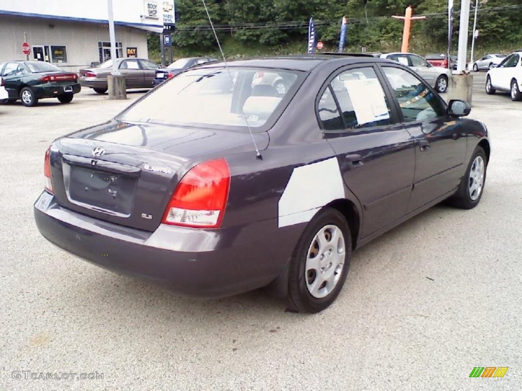 2002 Elantra GLS Sedan - Midnight Gray / Gray photo #3