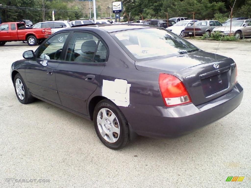 2002 Elantra GLS Sedan - Midnight Gray / Gray photo #4