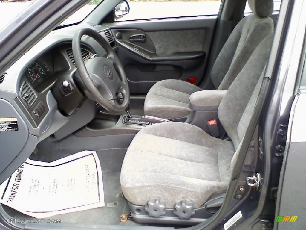 2002 Elantra GLS Sedan - Midnight Gray / Gray photo #5