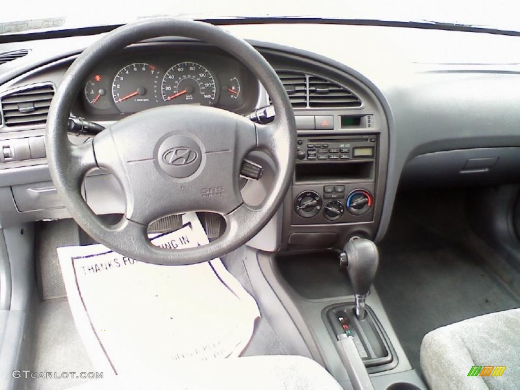 2002 Elantra GLS Sedan - Midnight Gray / Gray photo #7