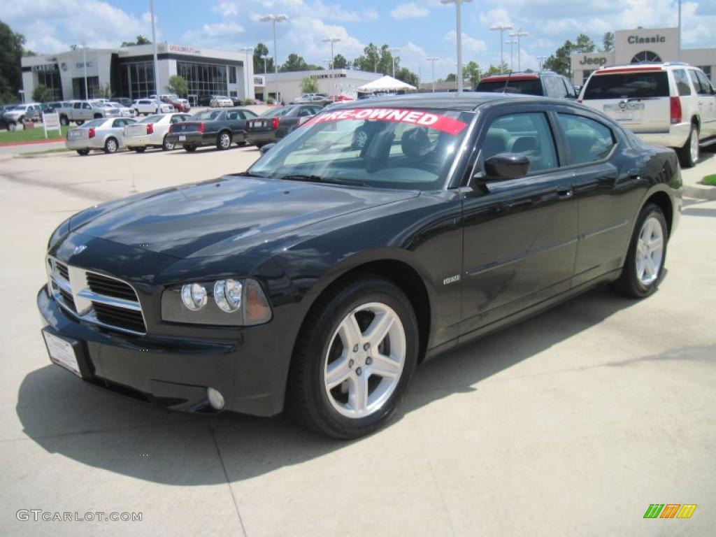 2008 Charger R/T - Brilliant Black Crystal Pearl / Dark/Light Slate Gray photo #1