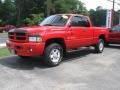 2000 Flame Red Dodge Ram 1500 Sport Extended Cab 4x4  photo #1