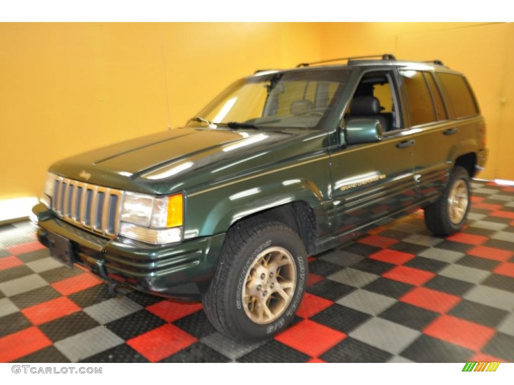 1997 Grand Cherokee Limited 4x4 - Forest Green Pearl / Agate Black photo #3