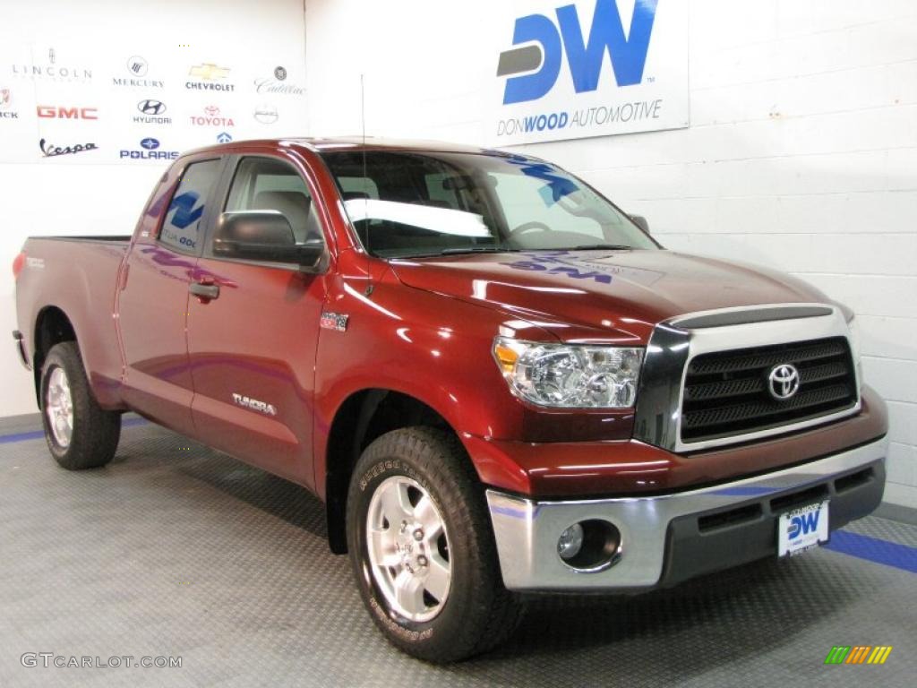 2007 Tundra SR5 TRD Double Cab 4x4 - Salsa Red Pearl / Beige photo #1