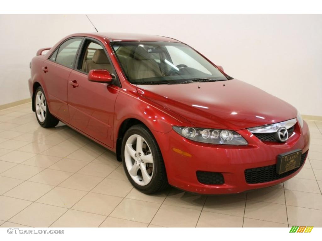 2006 MAZDA6 s Sedan - Redfire Metallic / Beige photo #1