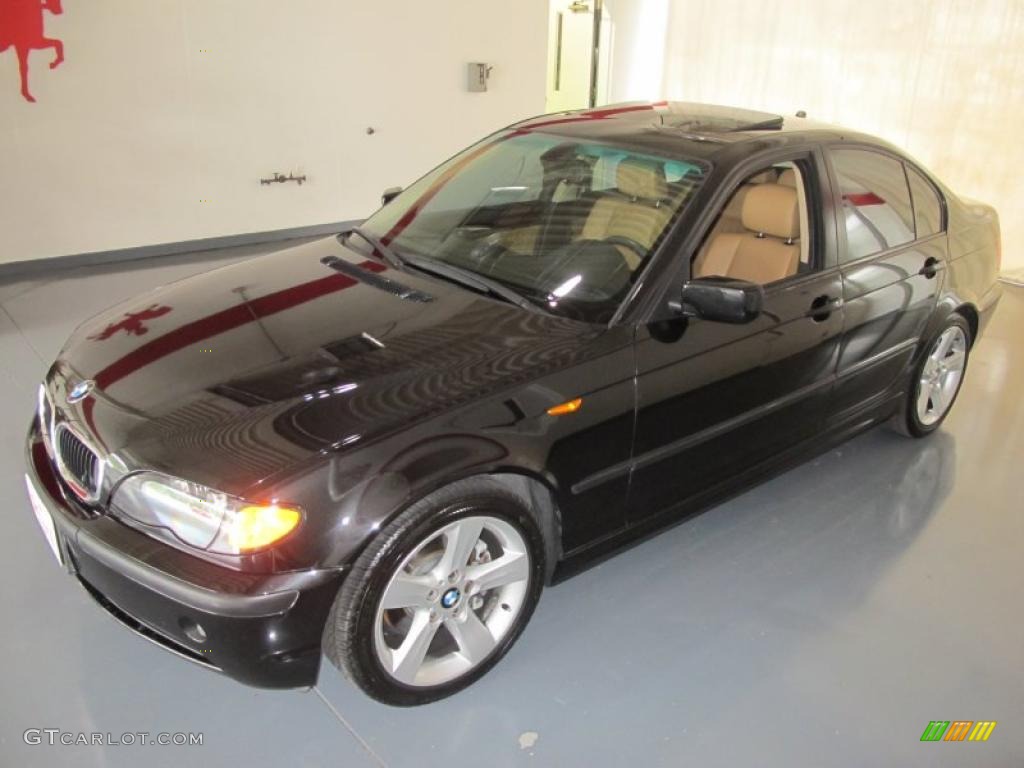 2005 3 Series 325i Sedan - Black Sapphire Metallic / Natural Brown photo #3