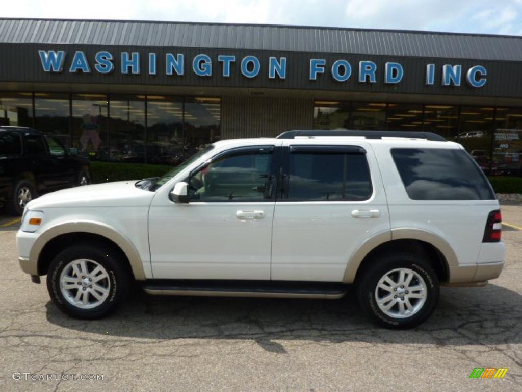 2009 Explorer Eddie Bauer 4x4 - Oxford White / Camel photo #1