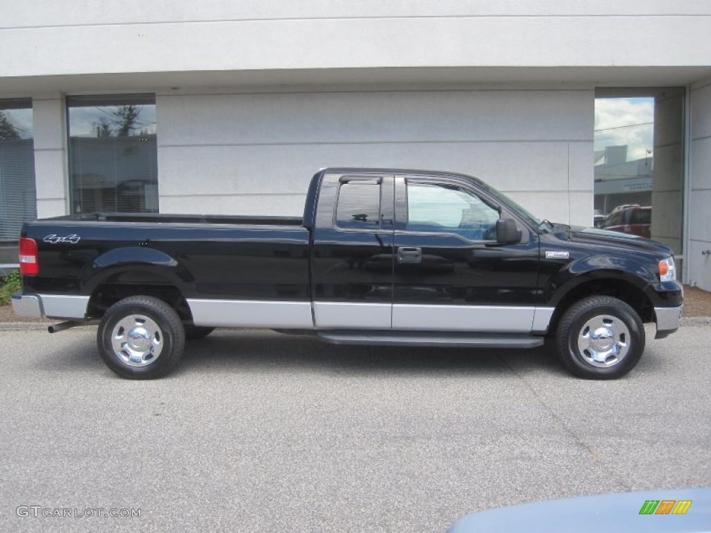 2004 F150 XLT SuperCab 4x4 - Black / Medium/Dark Flint photo #2