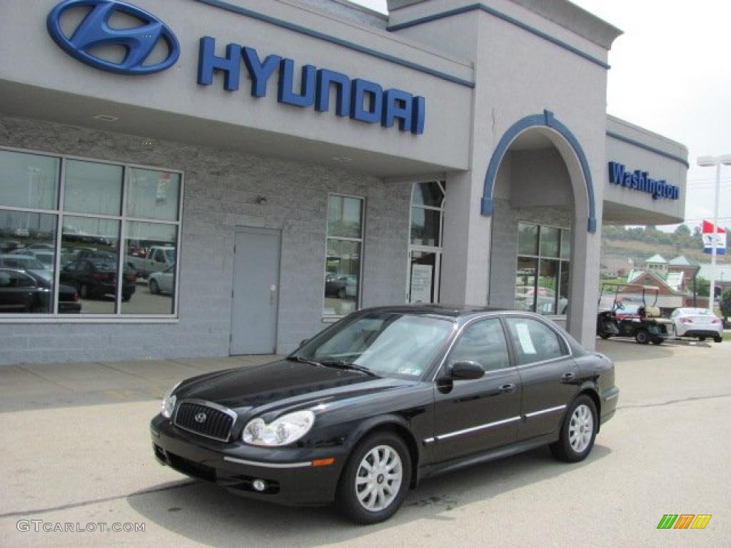 2005 Sonata LX V6 - Ebony Black / Black photo #1