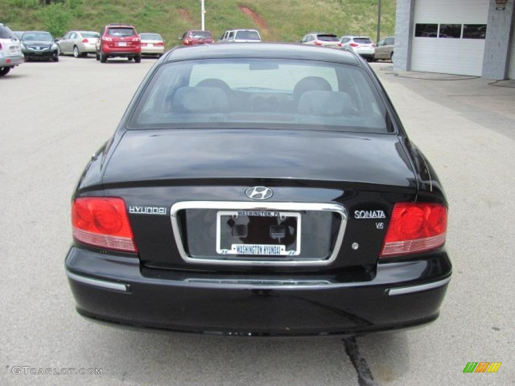 2005 Sonata LX V6 - Ebony Black / Black photo #6