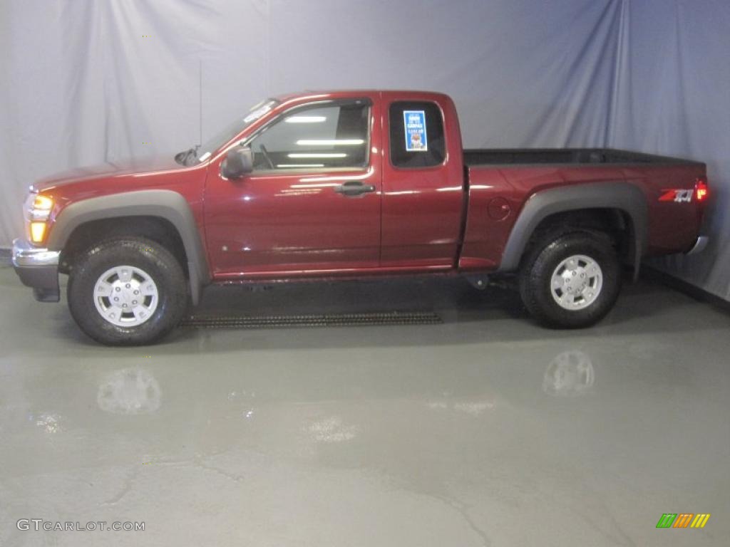 2007 Colorado LT Z71 Extended Cab 4x4 - Deep Ruby Red Metallic / Very Dark Pewter photo #2