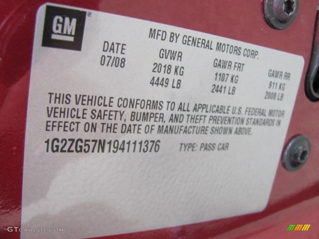 2009 G6 V6 Sedan - Performance Red Metallic / Light Taupe photo #19