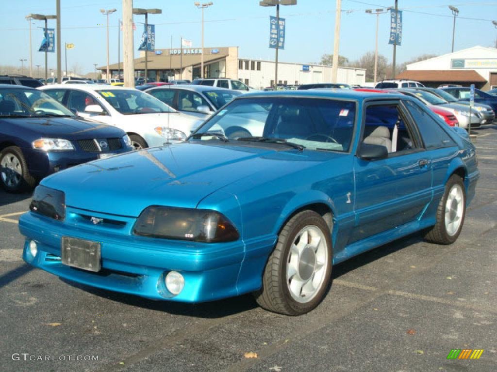 Reef Blue Metallic 1993 Ford Mustang SVT Cobra Fastback Exterior Photo #3334686