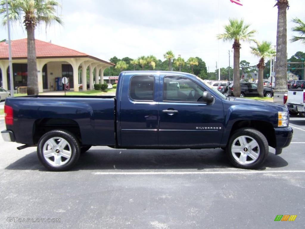 2008 Silverado 1500 LS Extended Cab - Dark Blue Metallic / Dark Titanium photo #2