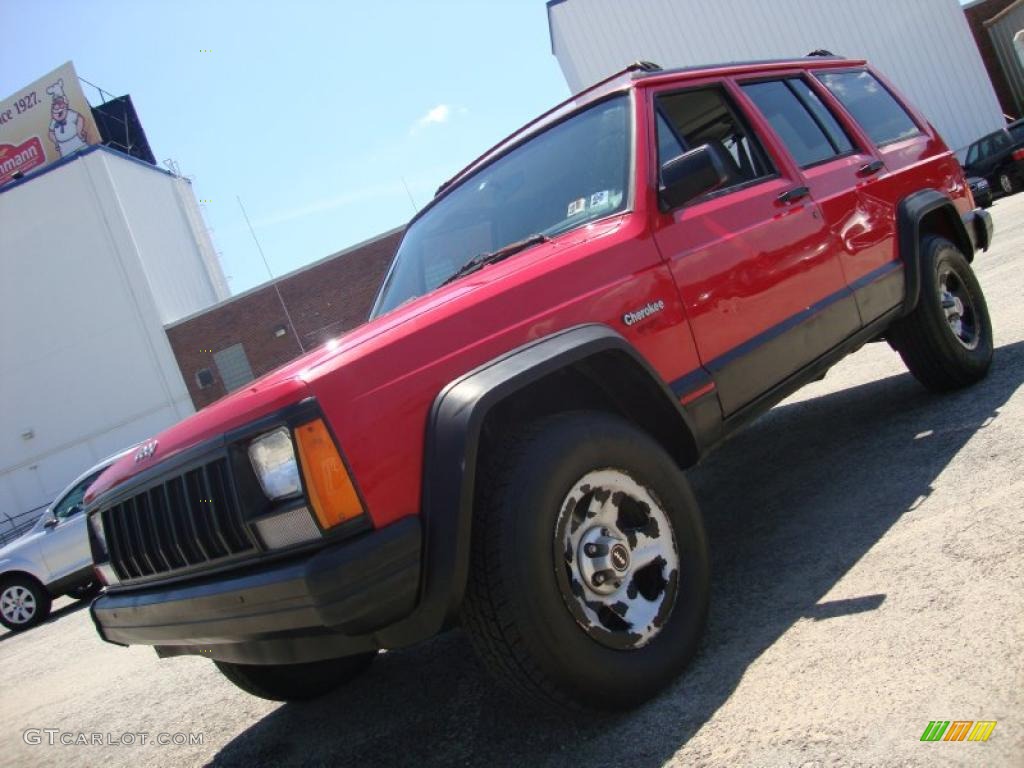 1996 Cherokee Sport 4WD - Flame Red / Gray photo #1