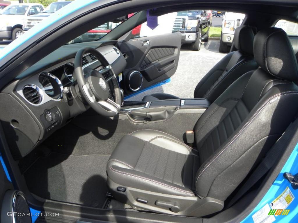 2011 Mustang V6 Premium Coupe - Grabber Blue / Charcoal Black photo #9