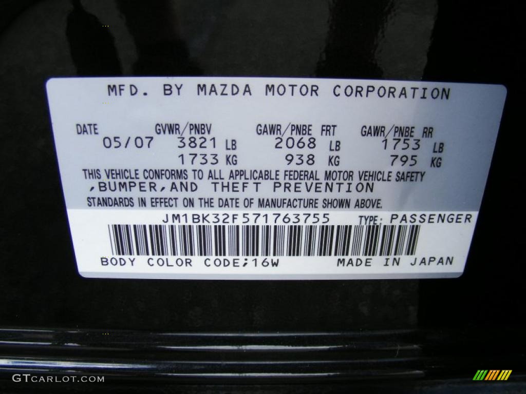 2007 MAZDA3 i Touring Sedan - Black Mica / Black photo #31