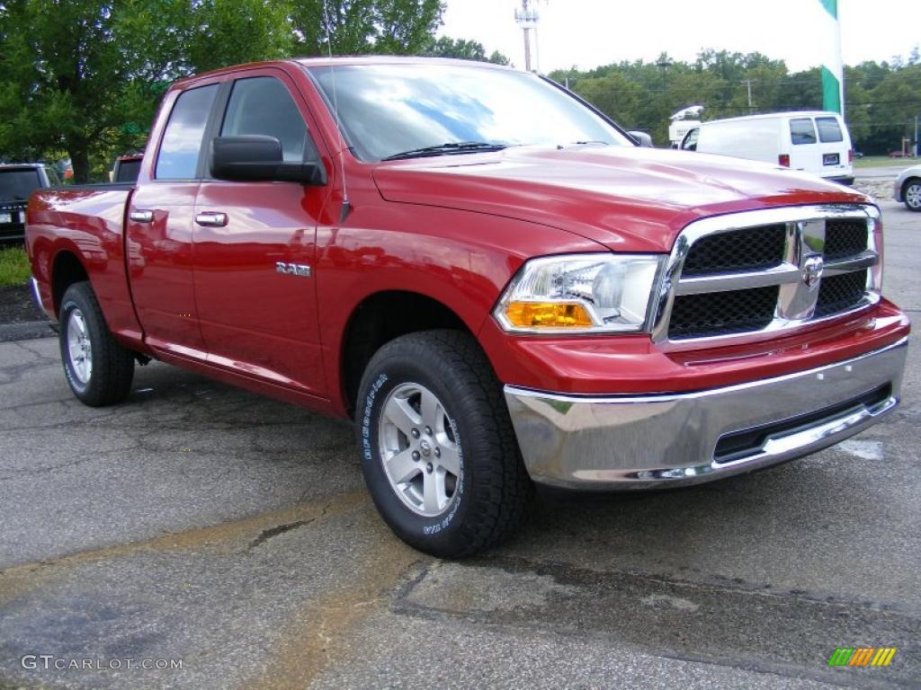 2009 Ram 1500 SLT Quad Cab 4x4 - Inferno Red Crystal Pearl / Dark Slate/Medium Graystone photo #7