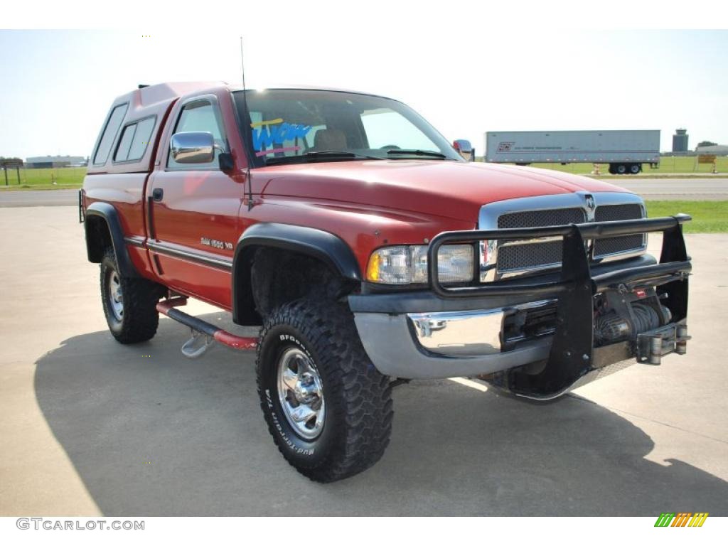 1994 Ram 1500 SLT Regular Cab 4x4 - Poppy Red / Grey photo #6