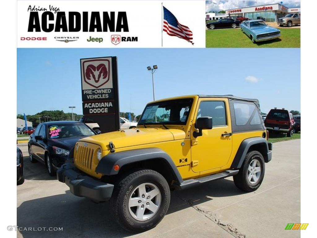 2008 Wrangler X 4x4 - Detonator Yellow / Dark Slate Gray/Medium Slate Gray photo #1