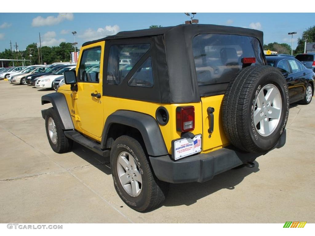 2008 Wrangler X 4x4 - Detonator Yellow / Dark Slate Gray/Medium Slate Gray photo #3