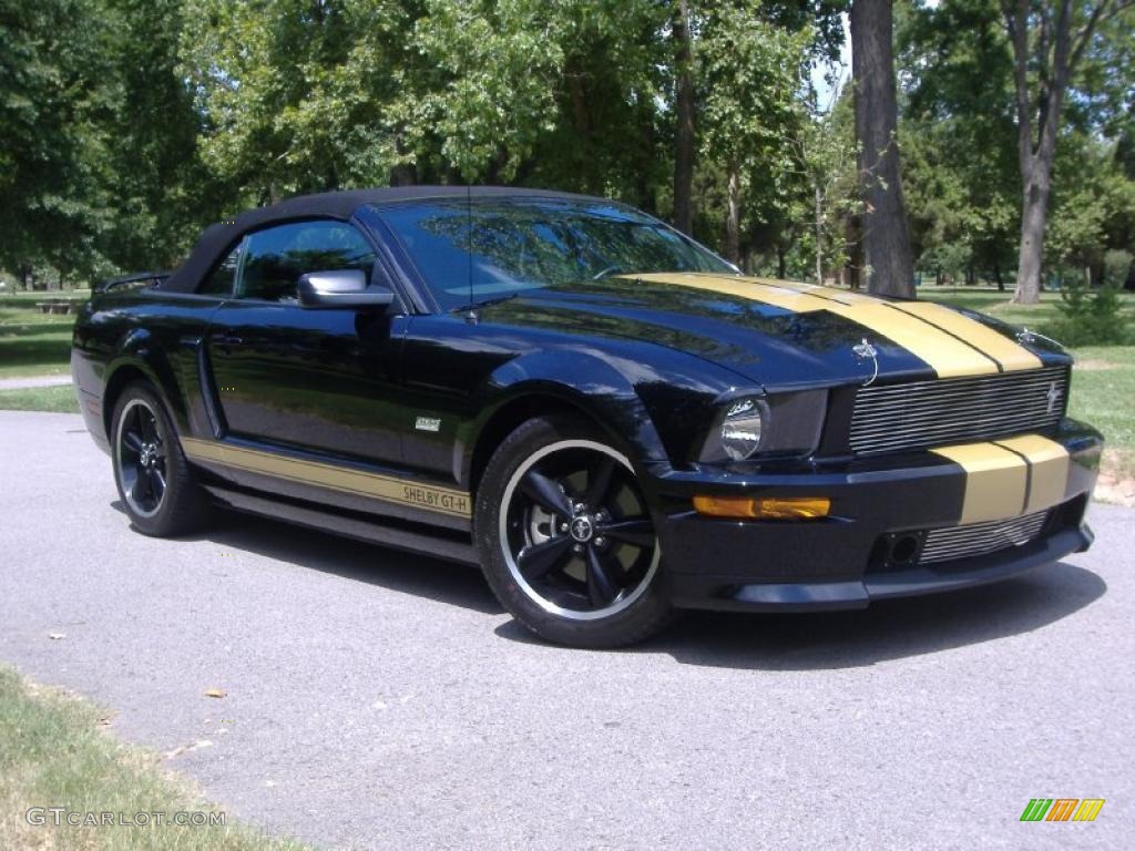2007 Mustang Shelby GT-H Convertible - Black/Gold Stripe / Dark Charcoal photo #1